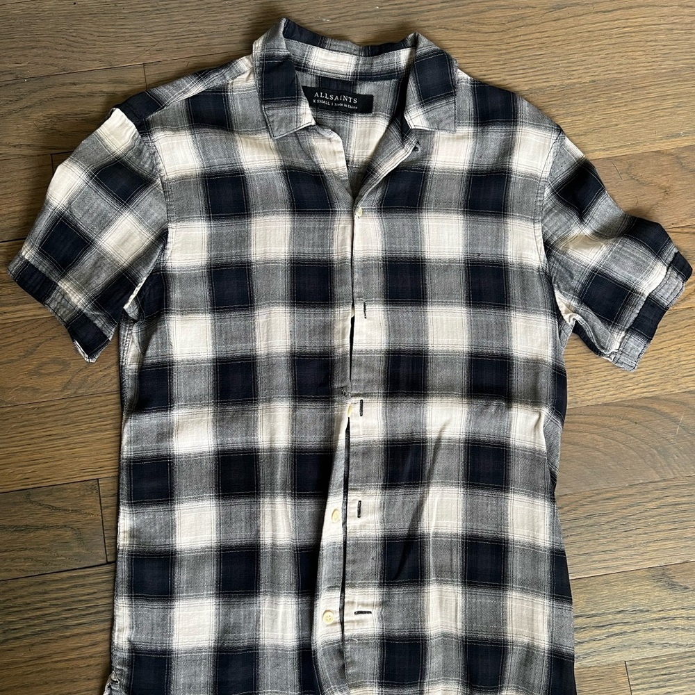 ALL SAINTS GRENTSCH SS SHIRT SIZE EXTRA SMALL MENS